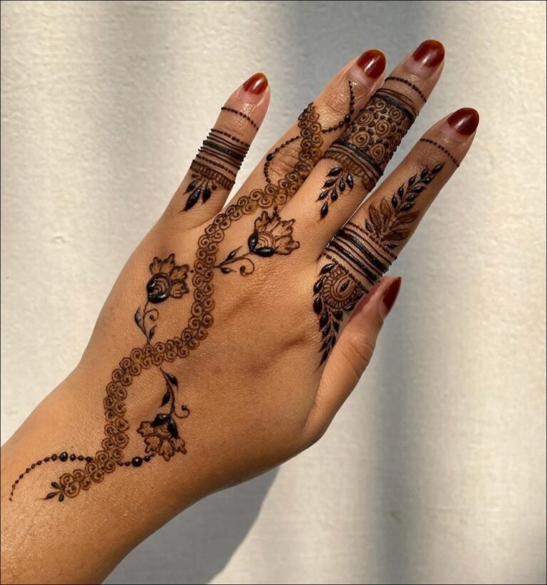 Back Hand Mehandi Design Simple