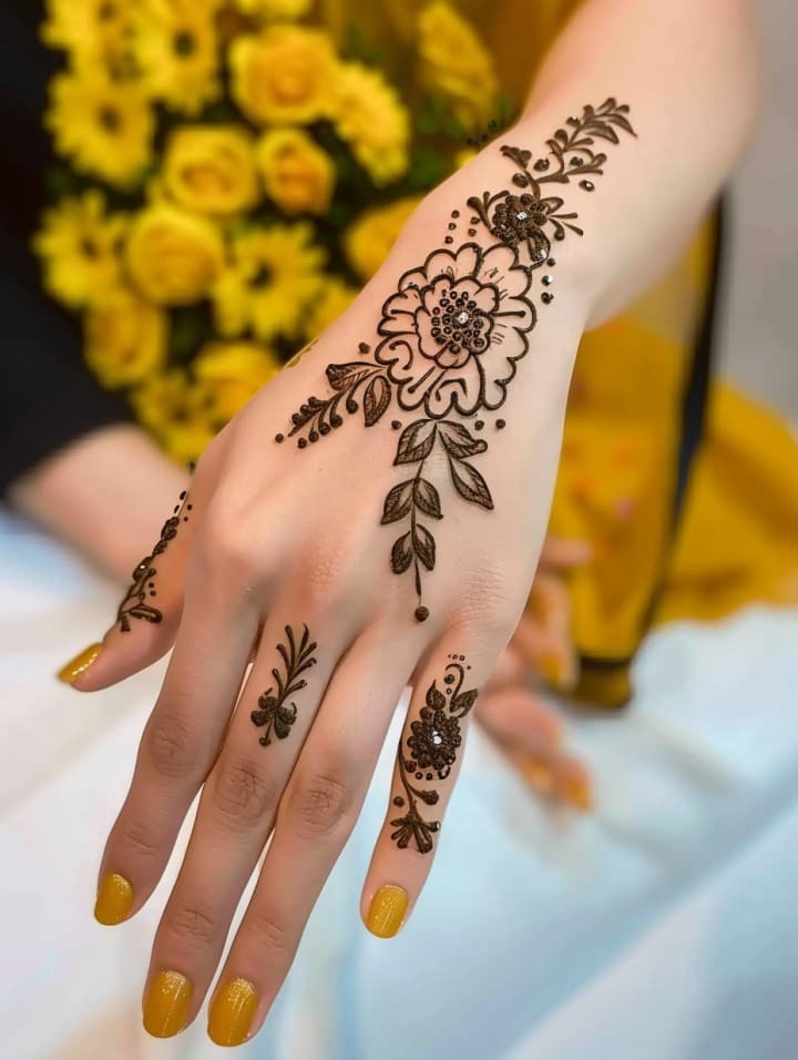 Beautiful Rose Mehndi Design Beautiful Rose Mehndi Design