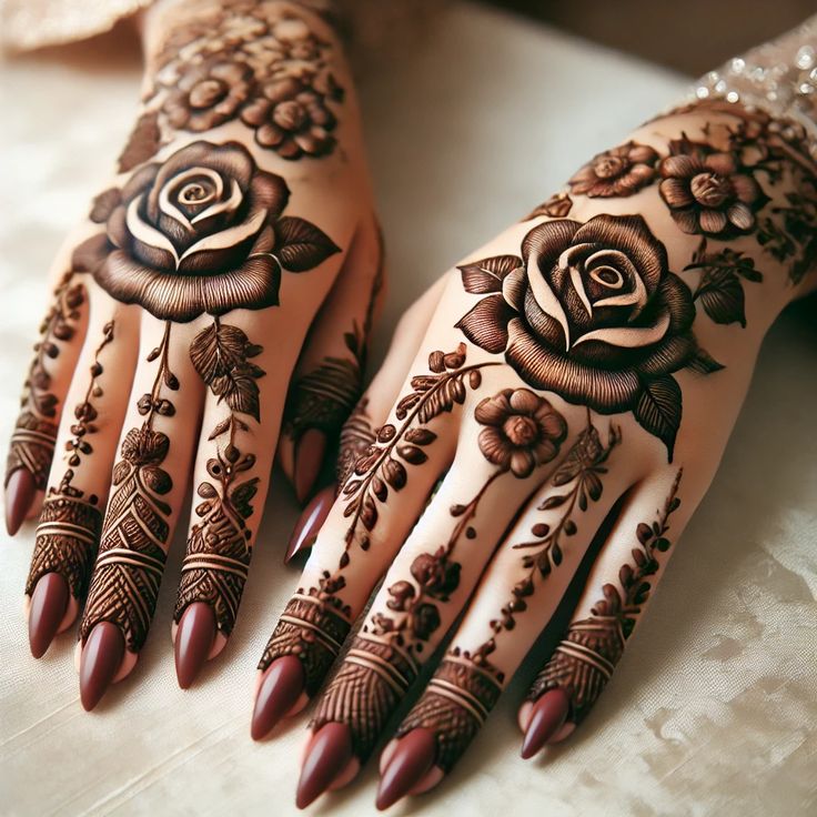 Easy Rose Mehndi Design Easy Rose Mehndi Design