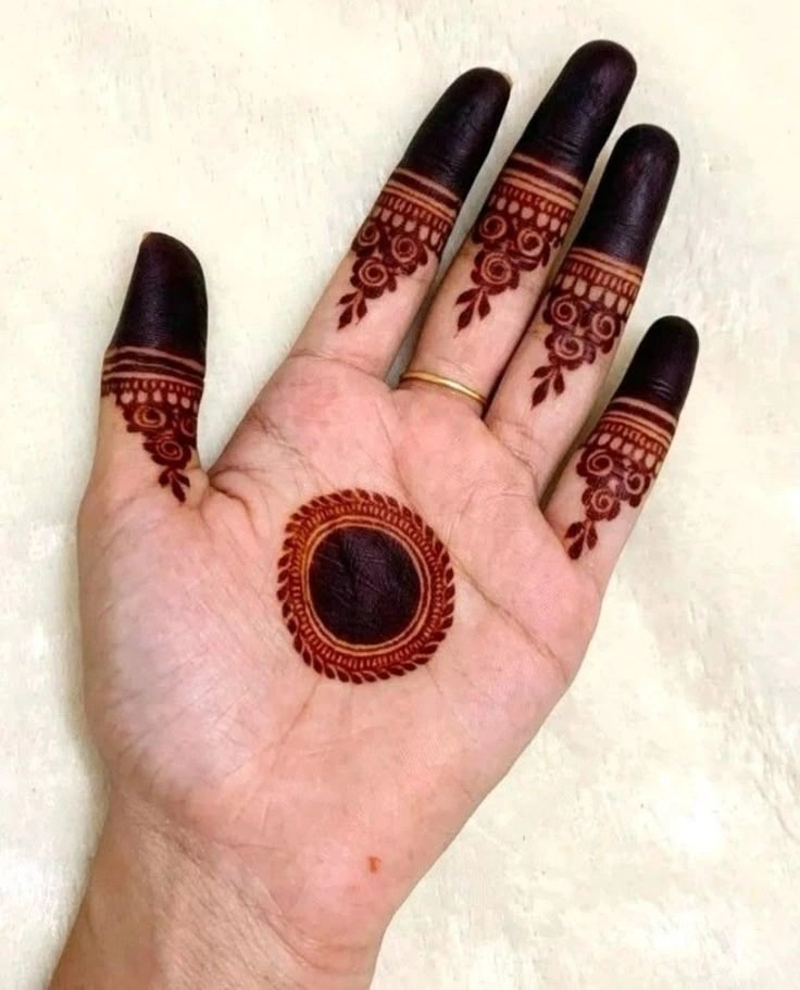 Front Hand Easy Simple Circle Mehndi Design Front Hand Easy Simple Circle Mehndi Design