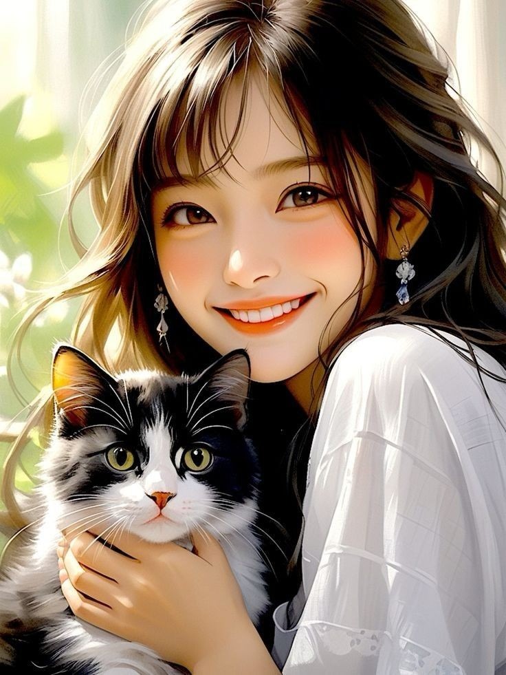 Girl With Cat DP