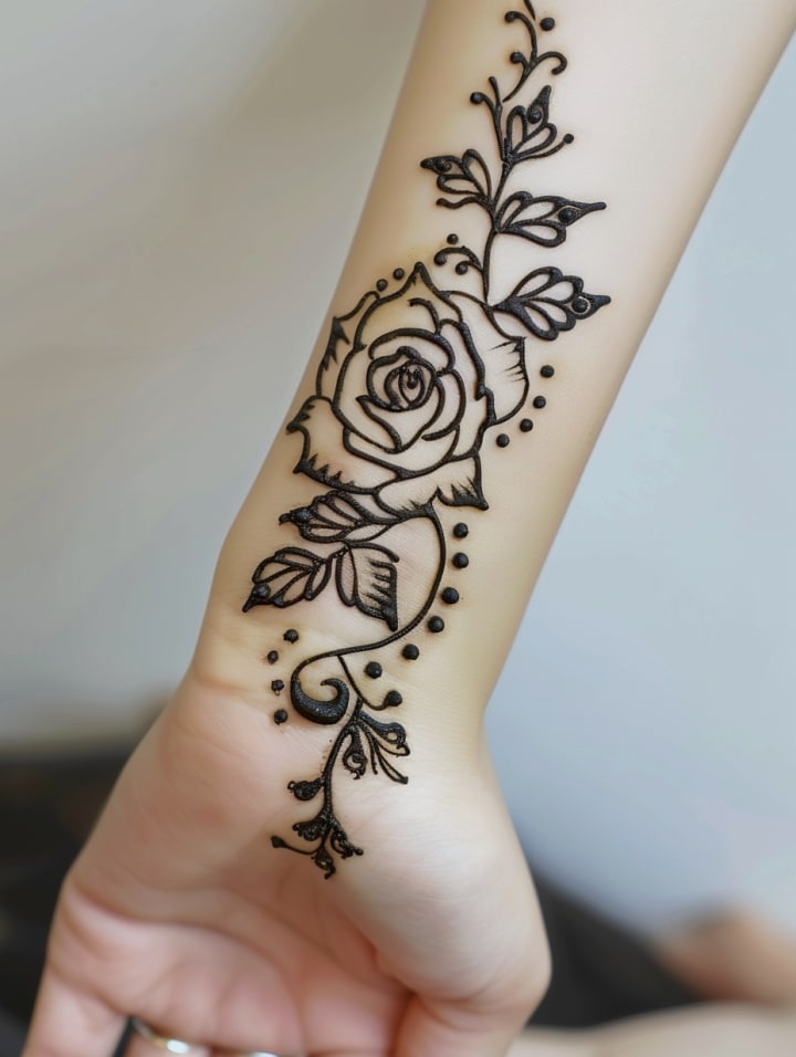Gulab wali Mehandi ki Design Gulab wali Mehandi ki Design