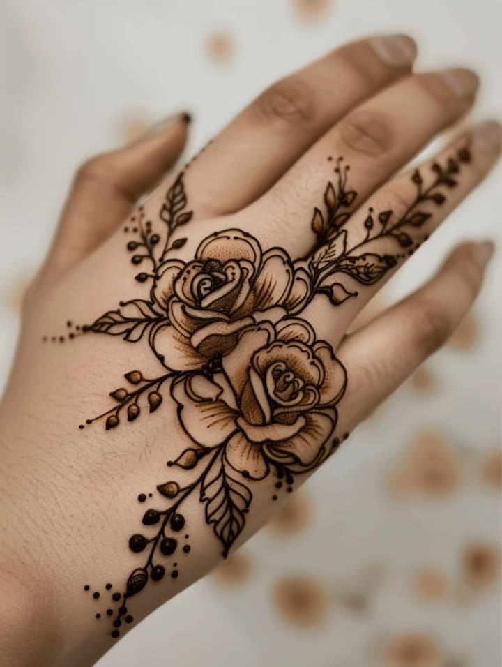 Mehndi Design Rose Mehndi Design Rose