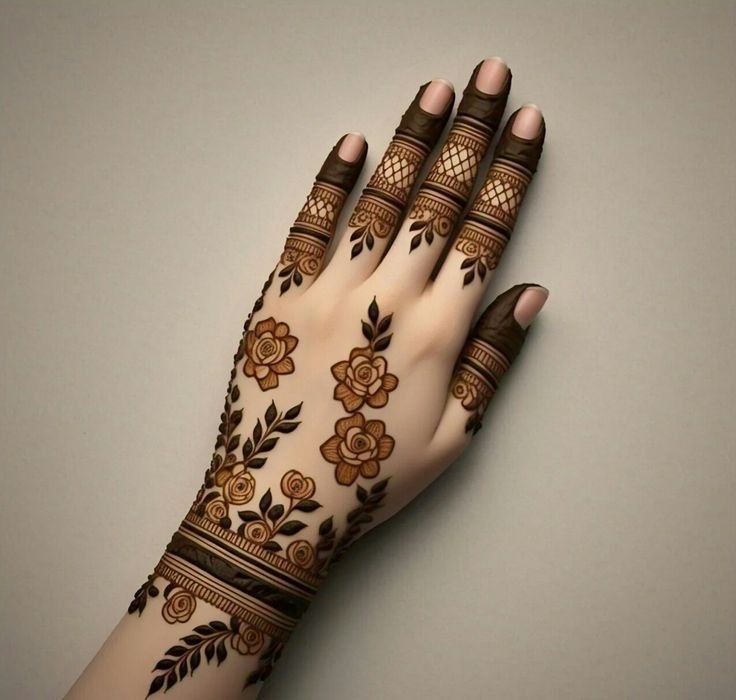 Modern Rose Mehndi Design Modern Rose Mehndi Design