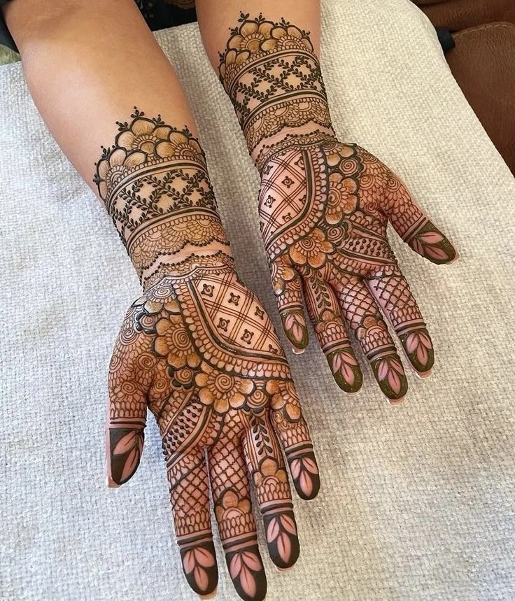 Punjabi Royal Front Hand Mehndi Design