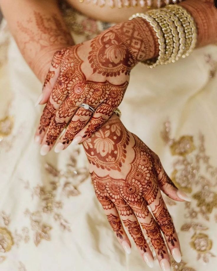Ring Ceremony Mehndi Design for Engagement Bride