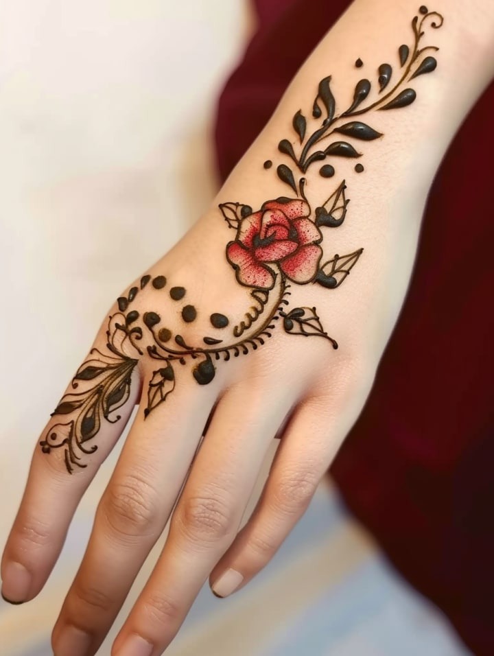 Rose Mehandi Design Rose Mehandi Design