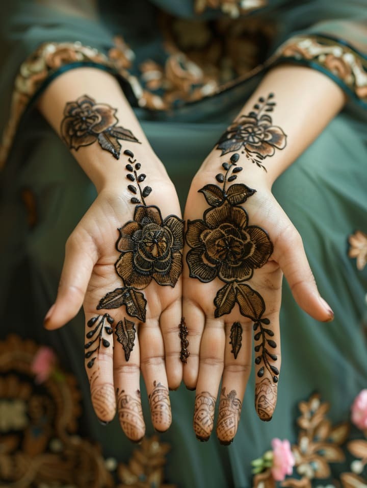 Rose Mehndi Designs