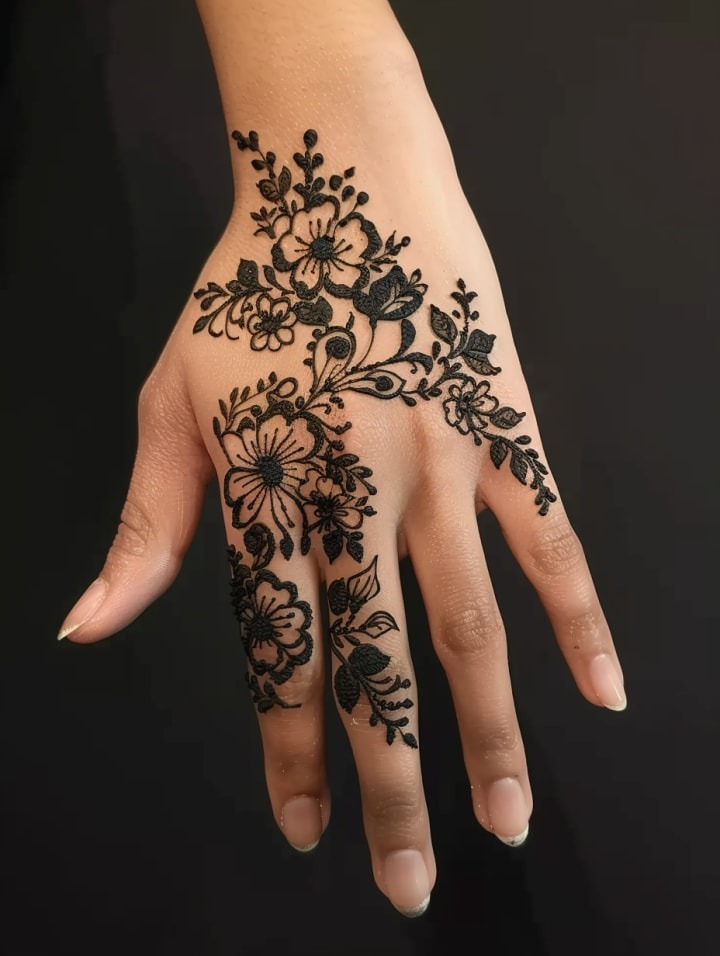 Simple Gulab Mehndi Design Simple Gulab Mehndi Design