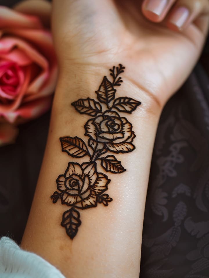 Small Rose Henna Tattoo Designs Small Rose Henna Tattoo Designs